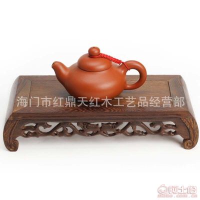 紅鼎天高檔木質(zhì)工藝品 雞翅木圓頭琴桌四件套，匠心獨(dú)運(yùn)，玉石點(diǎn)睛